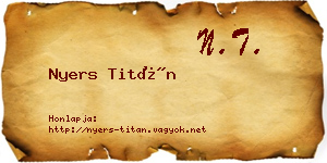 Nyers Titán névjegykártya